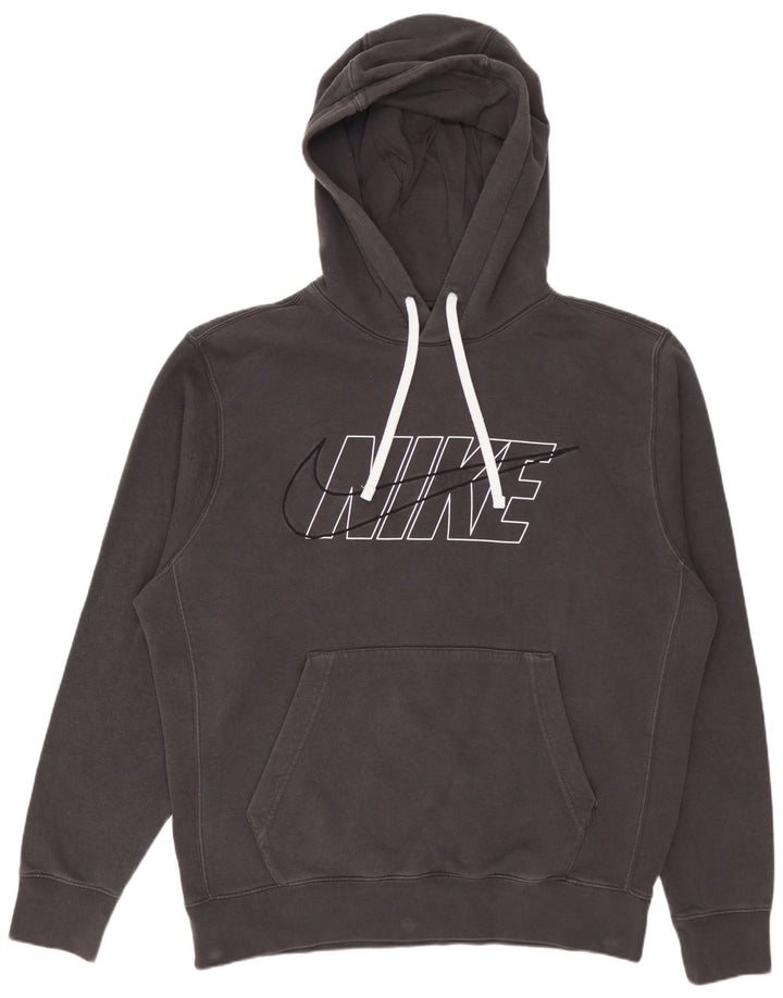 Nike Pull à capuche graphique en coton gris moyen pour homme
