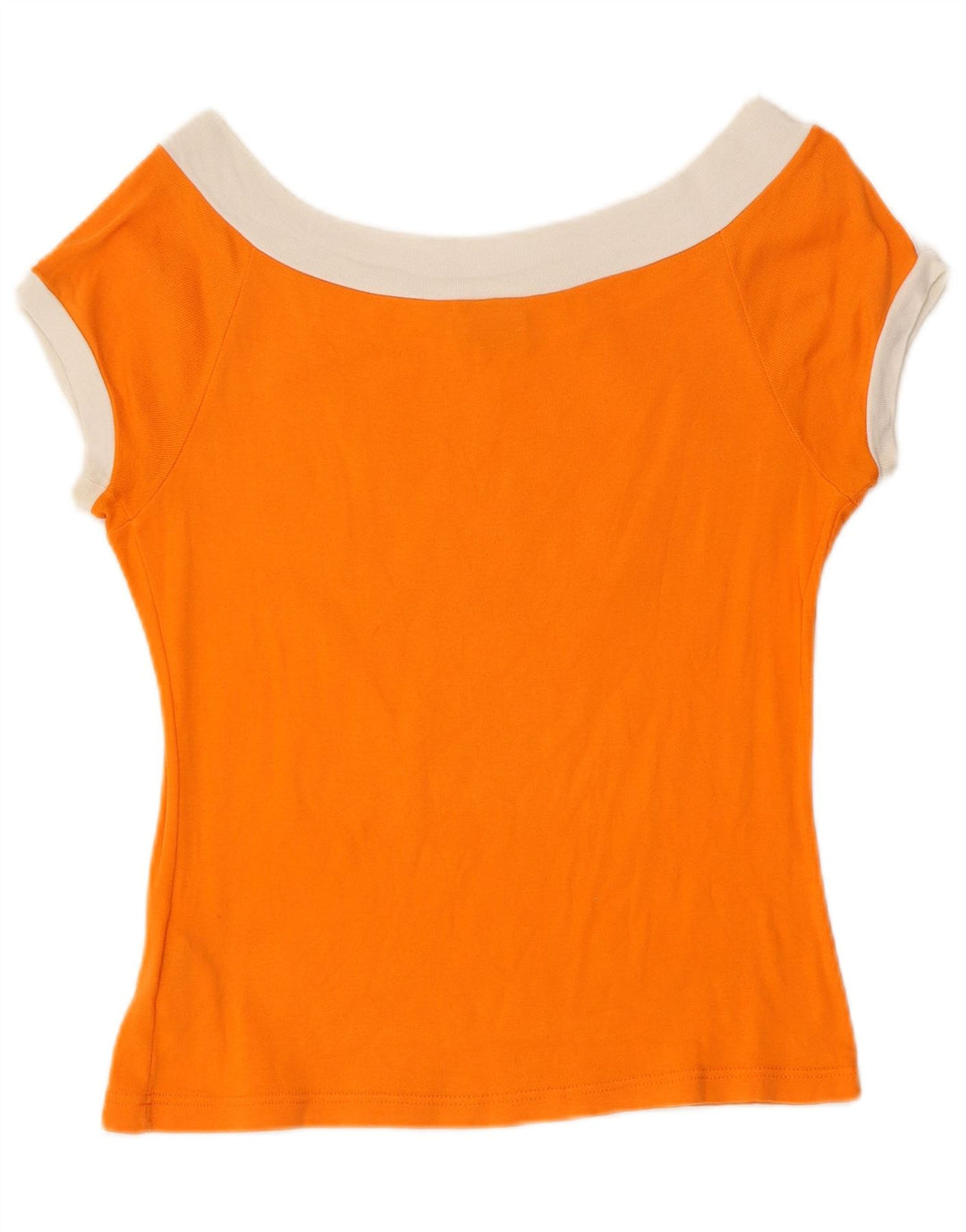 LEE T-shirt court graphique pour femme UK 12 en coton orange moyen