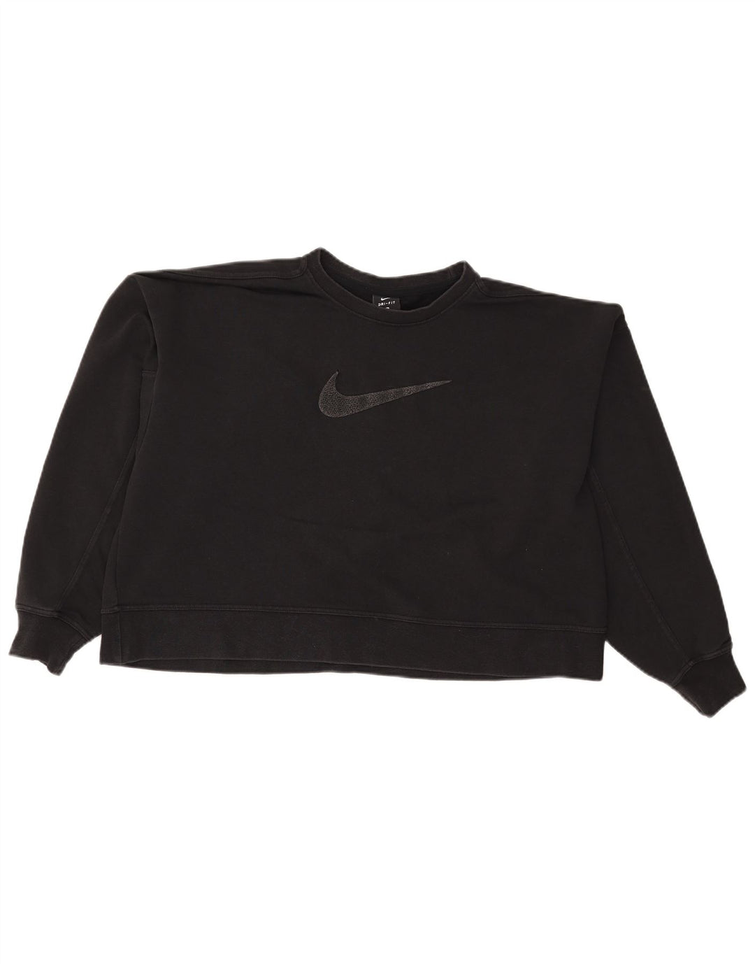 Nike Femme Crop Graphic Sweat-shirt surdimensionné UK 16 Grand Noir
