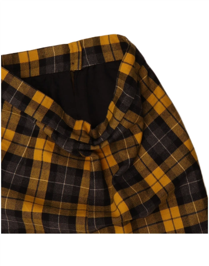 vintage Femme Mini Jupe W28 Moyen Jaune Check