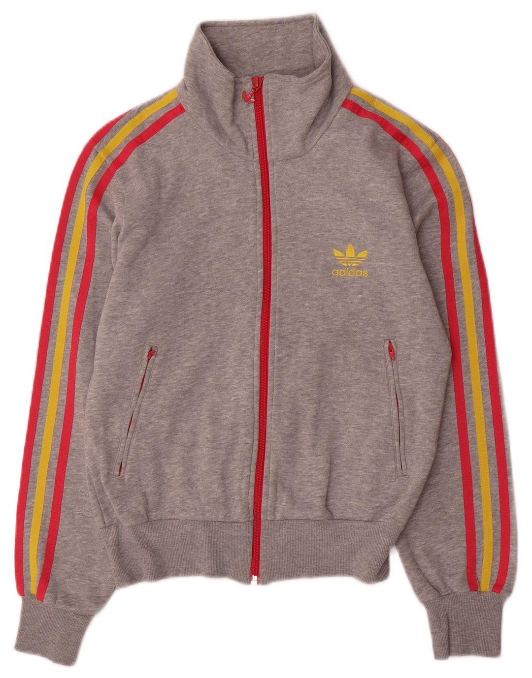 Adidas Veste de survêtement surdimensionnée graphique pour femme UK 10 Petit Gris