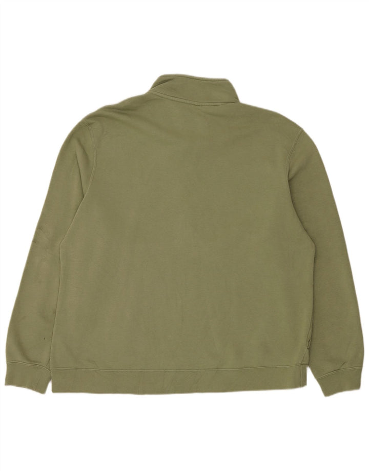 Nike Hommes Zip Neck Sweatshirt Jumper XL Vert Coton