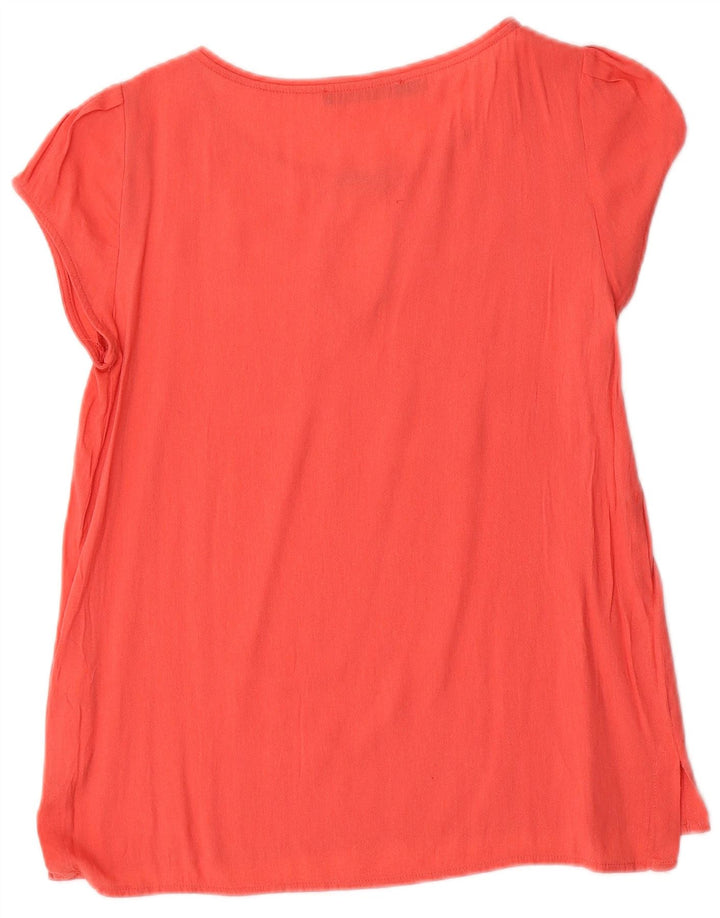 Zara Femme Chemisier Top UK 12 Medium Rouge Viscose