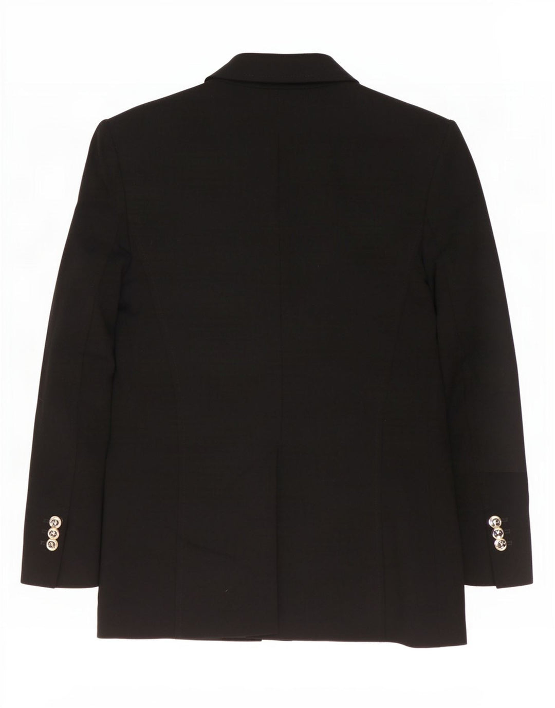 Zara Veste Blazer Double Boutonnage Femme UK 10 Petit Noir Polyester