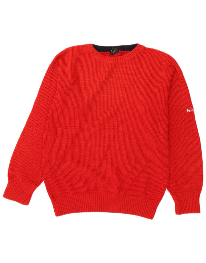 Ivy Oxford Pull Col Ras du Cou Homme Rouge Moyen Laine