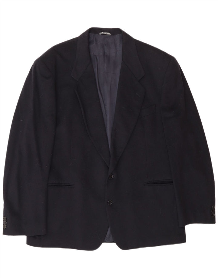 Ferre Veste Blazer 2 Boutons Homme UK 40 Grande Laine Bleu Marine