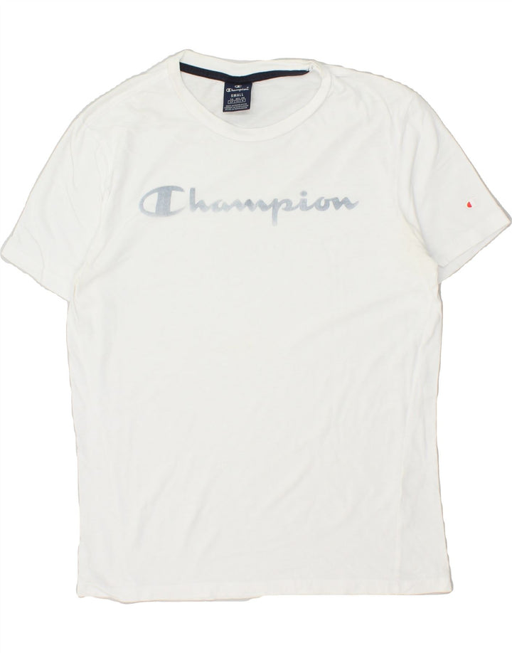 CHAMPION Mens Graphic T-Shirt Top Small White Vintage Champion and Second-Hand Champion from Messina Hembry 