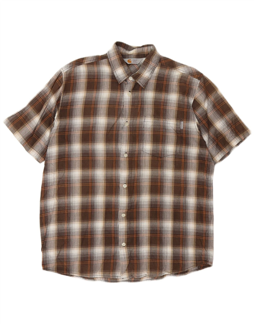 CARHARTT Chemise à manches courtes pour homme en coton à carreaux marron
