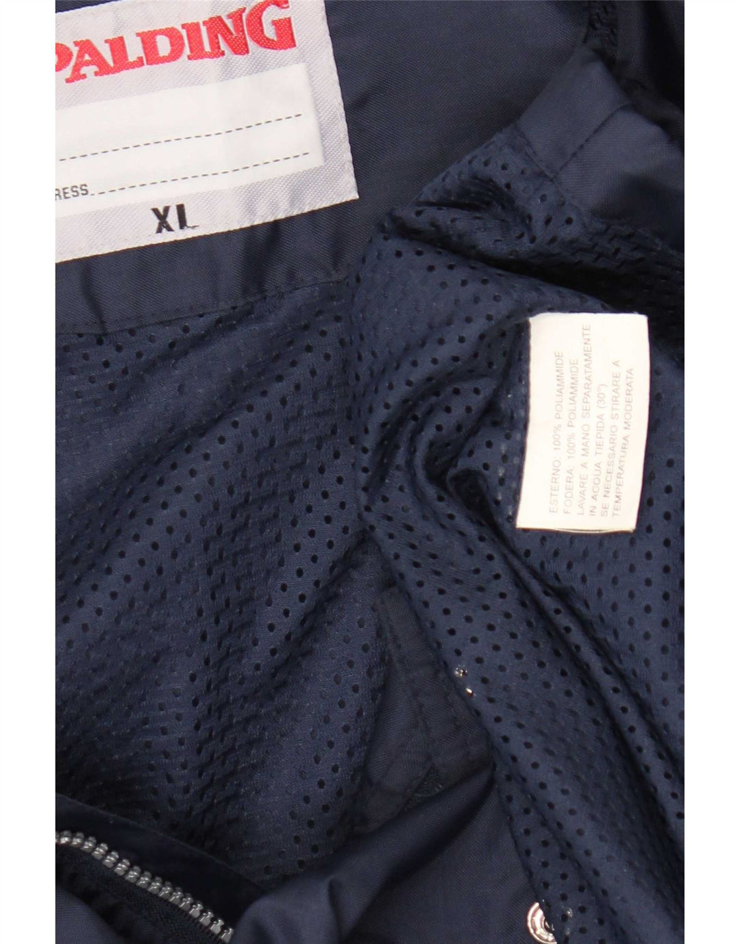 Spalding Veste de pluie à capuche pour homme UK 42 XL Bleu marine Polyamide