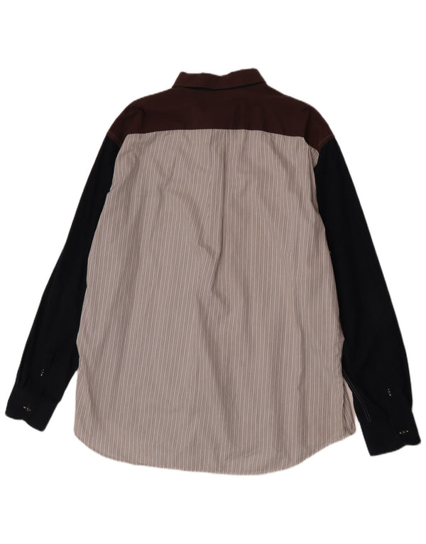 Harmont & Blaine Chemise coupe régulière pour homme 4XL en coton color block blanc cassé