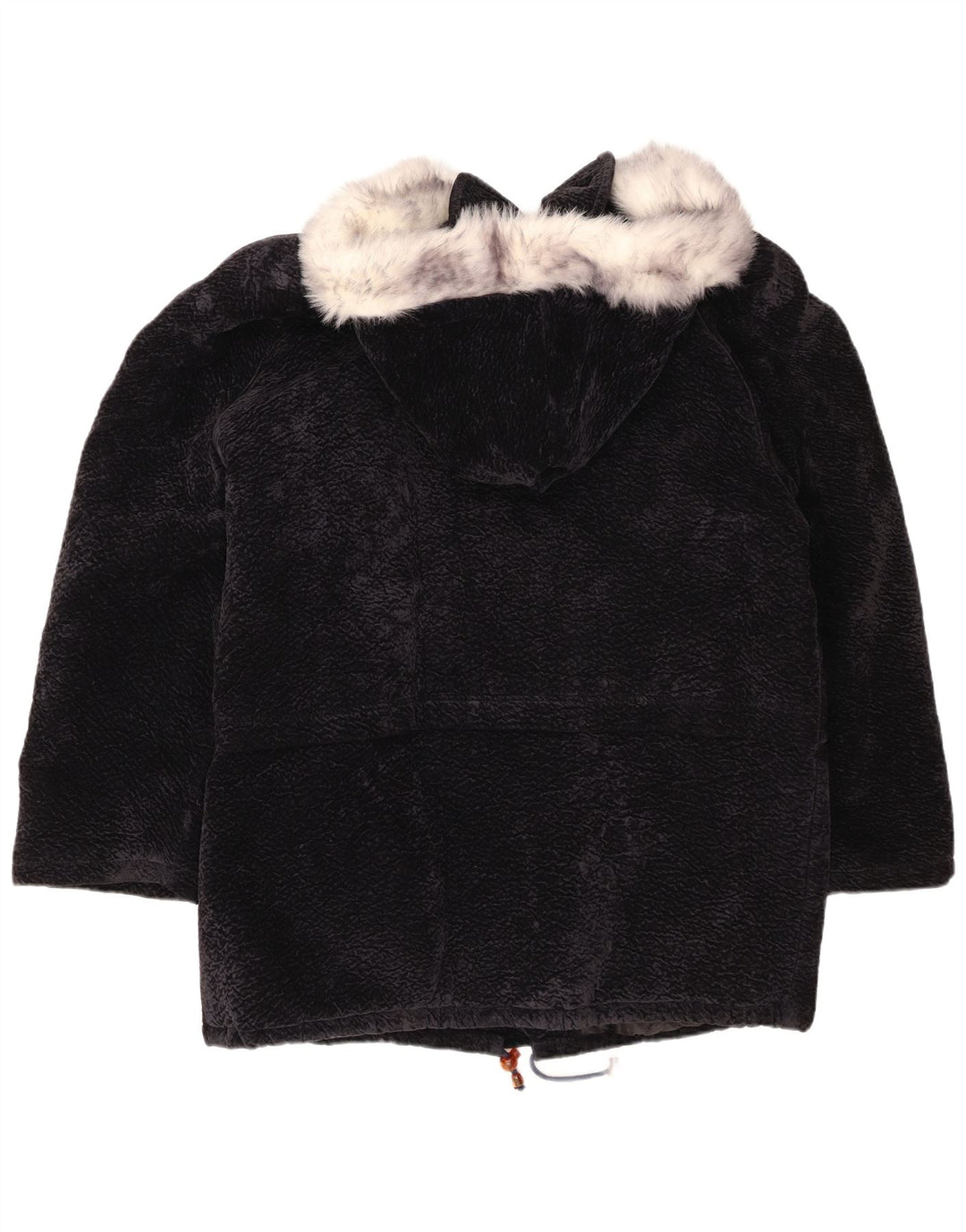 vintage Femmes Surdimensionné Manteau à capuche UK 18 XL Bleu Marine Polyester