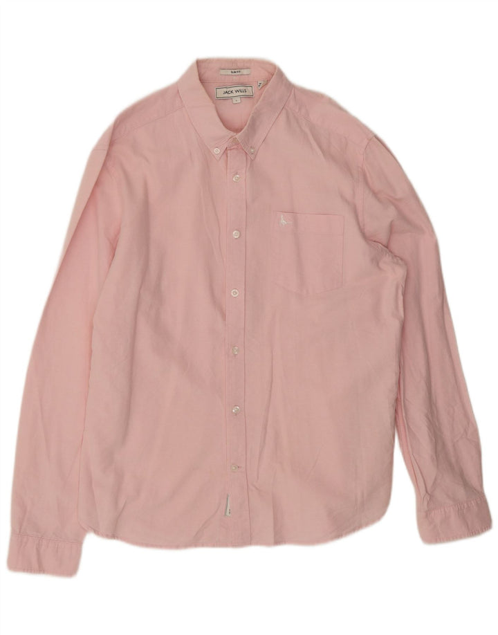 Jack Wills Chemise Slim Fit pour Homme en Coton Rose Large