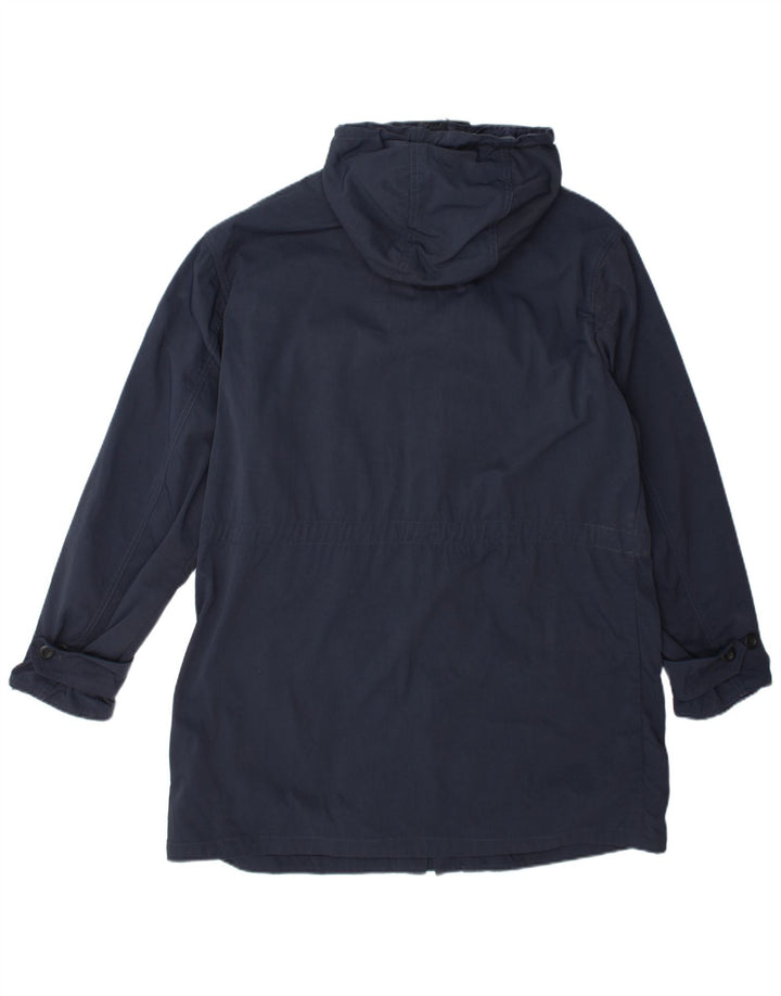 Tommy Hilfiger Veste de pluie à capuche pour homme UK 38 Bleu marine moyen Polyamide