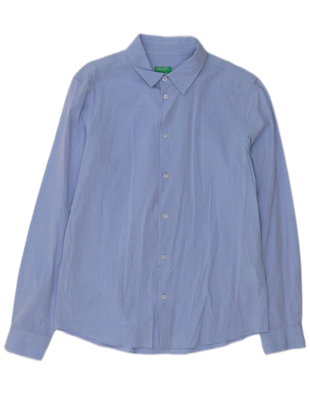 BENETTON Chemise Garçon 13-14 ans 3XL Bleu Rayure Coton