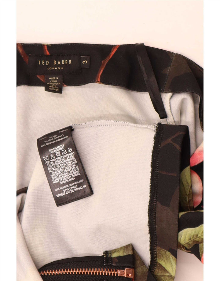 Ted Baker Haut à épaules dénudées pour femme Taille 3 Polyester floral noir moyen