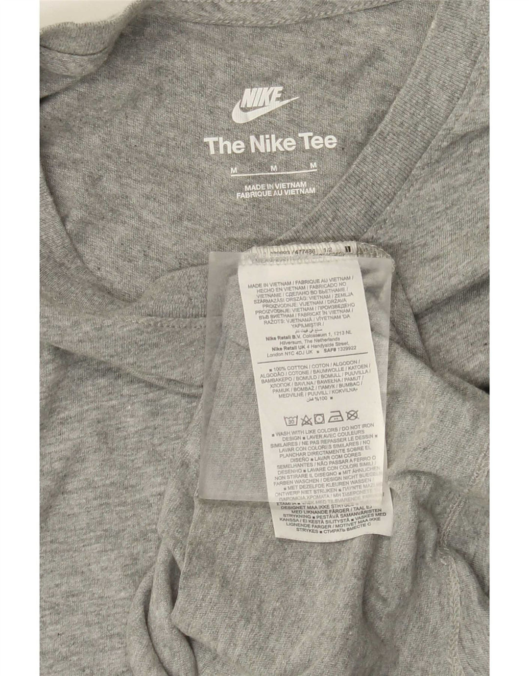 NIKE T-Shirt Homme Gris Moyen Coton