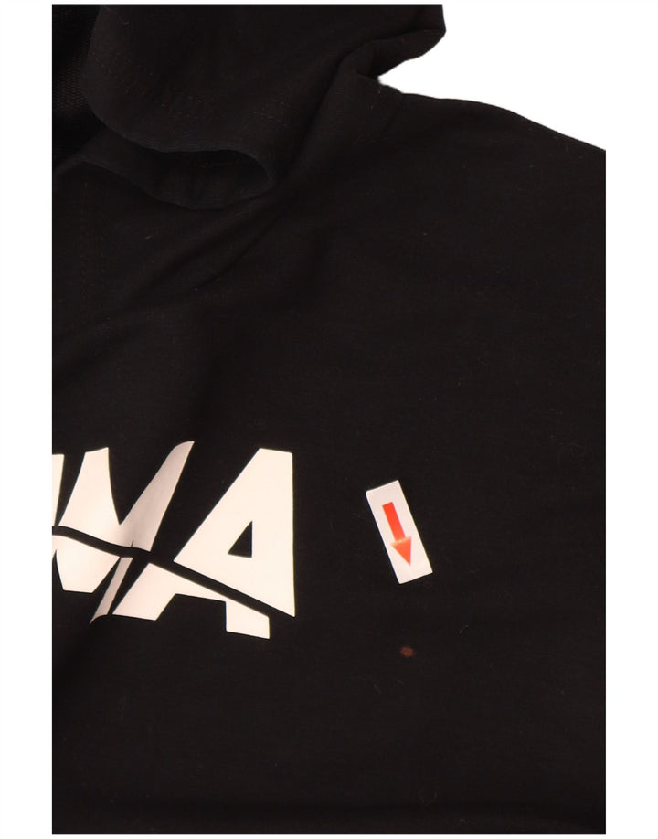 Puma Pull à capuche surdimensionné graphique pour femme UK 10 Petit Noir Polyester