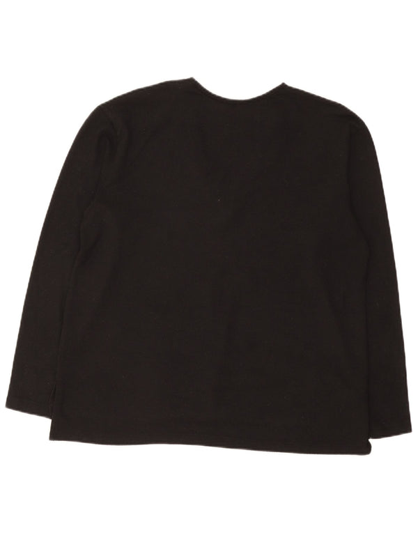 Zara Femme Top Manches Longues UK 44 Medium Noir Tacheté Polyester