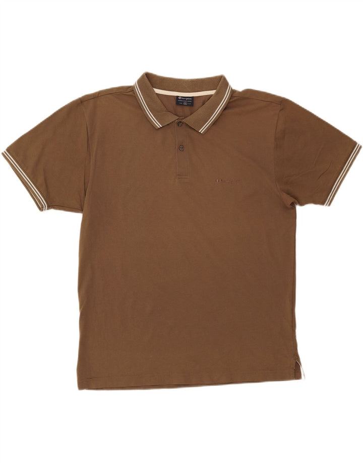 CHAMPION Polo Homme Large Marron Coton