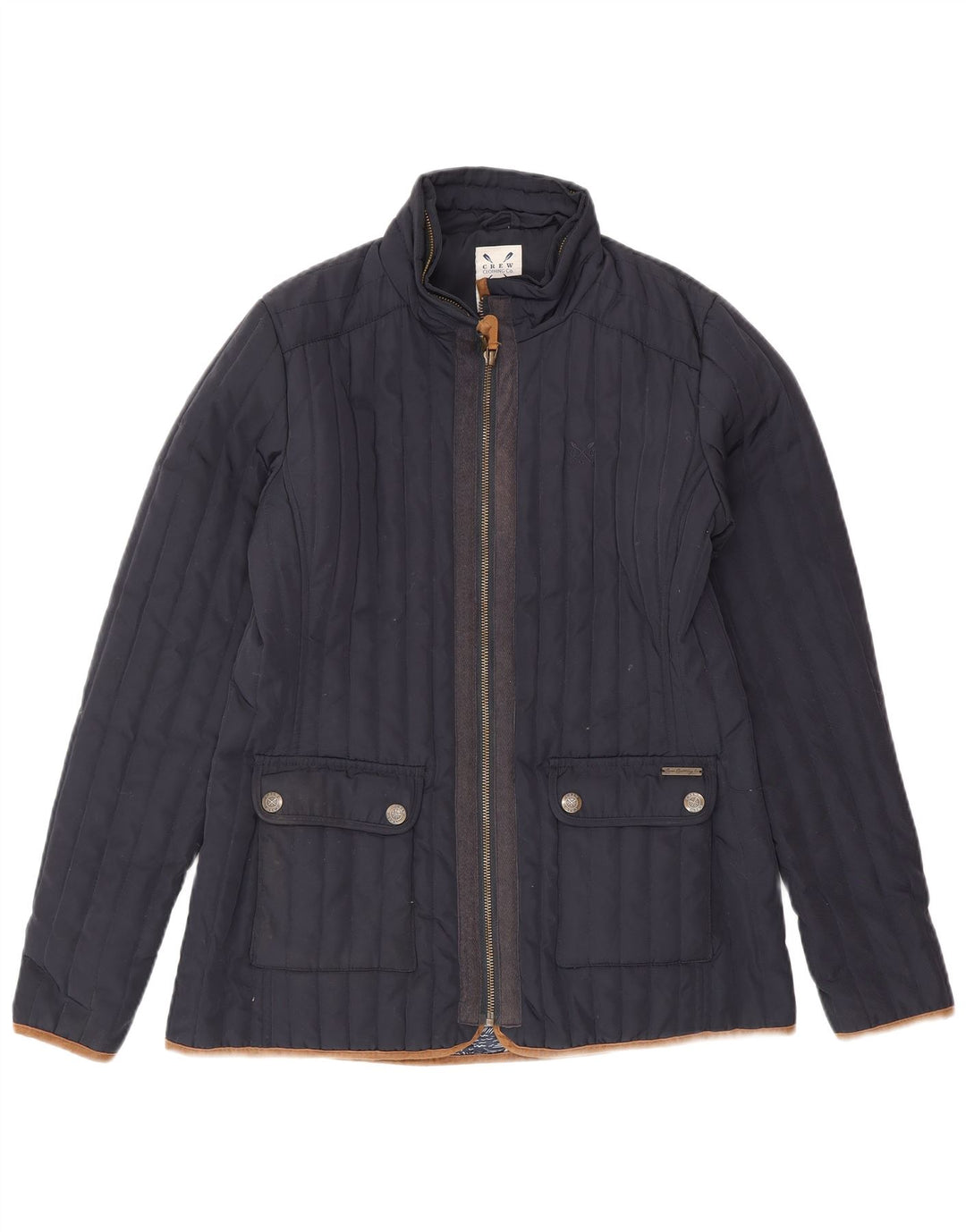Crew Clothing Veste matelassée pour femme UK 10 Small Bleu marine Polyester