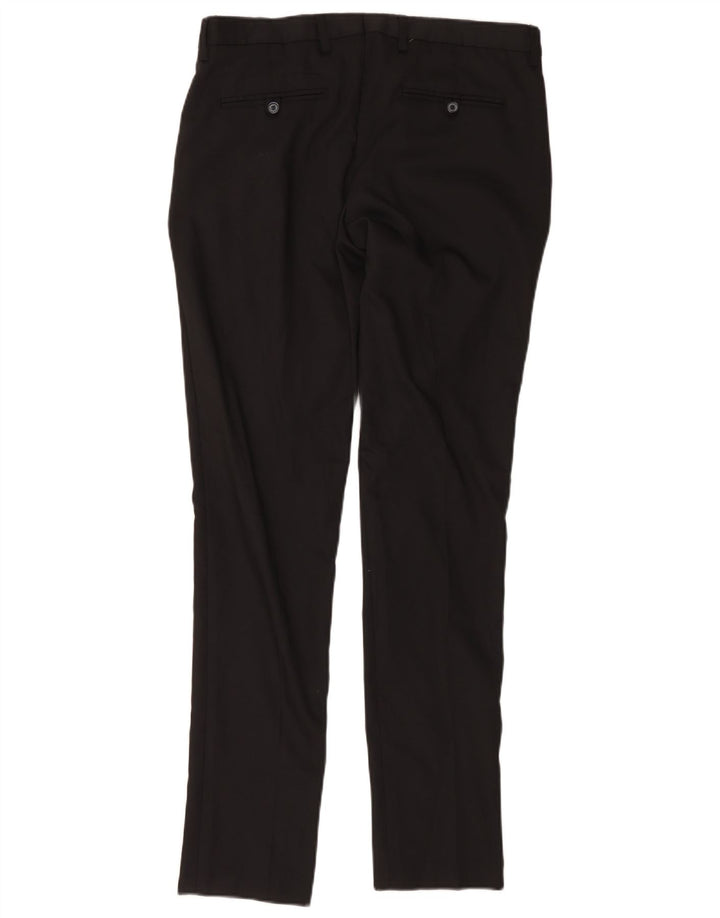 Zara Pantalon Chino Slim Homme EU 42 Large W32 L33 Noir Polyester