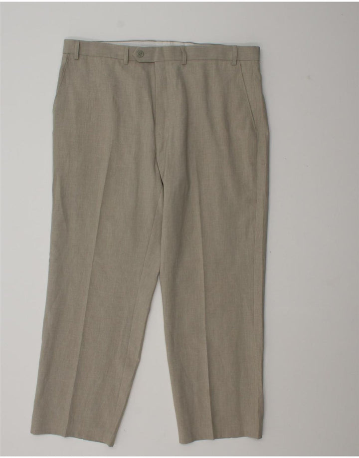 Marks & Spencer Pantalon décontracté régulier pour homme W38 L31 Gris Polyester