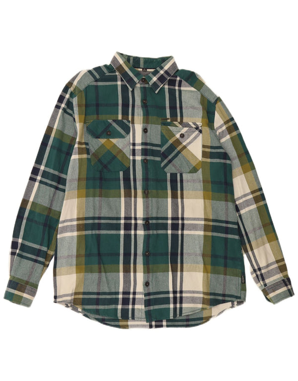 Jim Spencer Chemise Homme Taille 43/44 XL Vert Plaid Coton