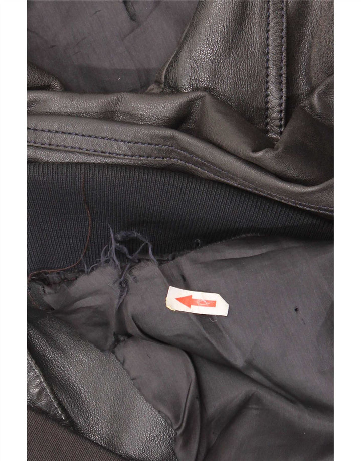 veste en cuir homme vintage IT 50 Medium Noir