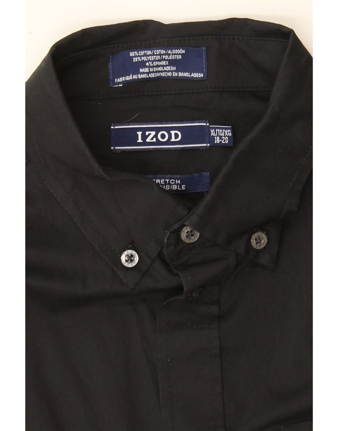 IZOD Boys Shirt 15-16 Years XL Black Cotton Vintage Izod and Second-Hand Izod from Messina Hembry 