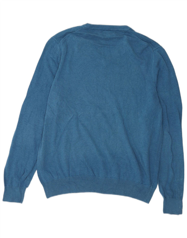 Marks & Spencer Pull col V pour homme XL en coton bleu