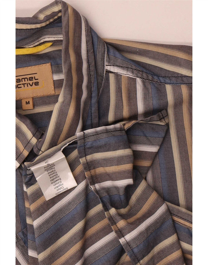 Chemise à Manches Courtes Homme Camel Active Coton Rayé Gris Moyen