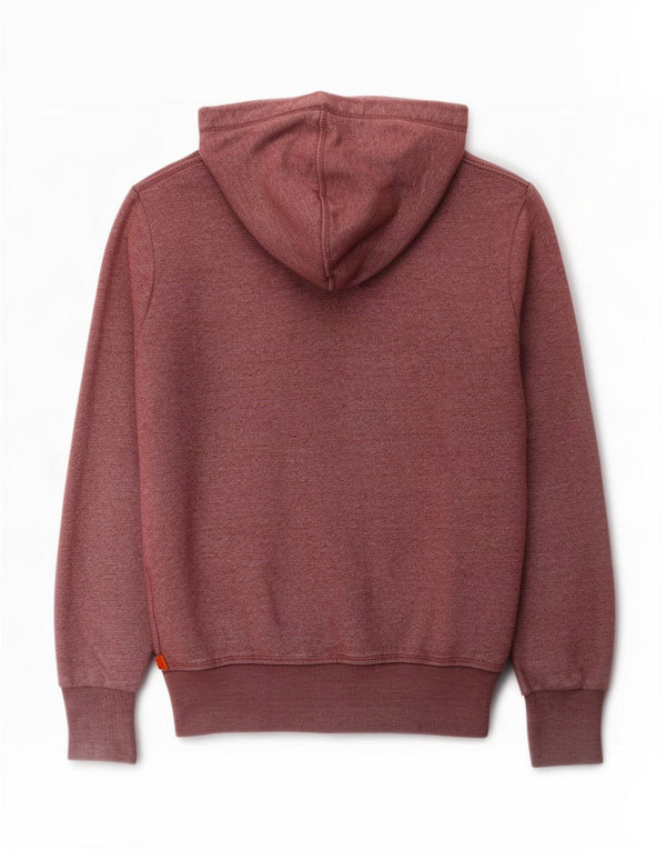 Superdry Pull à capuche zippé pour homme Grand coton bordeaux