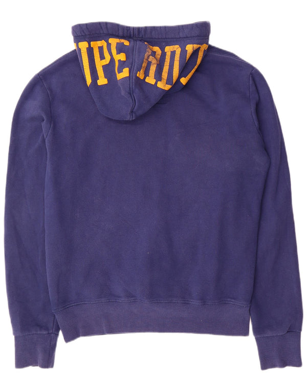 SUPERDRY Pull à capuche graphique pour hommes, grand bleu, coton