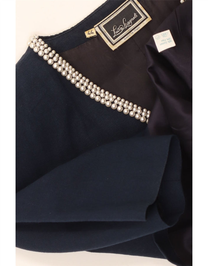 LUISA SPAGNOLI Veste Blazer 4 Boutons Femme IT 44 Bleu Marine Moyen