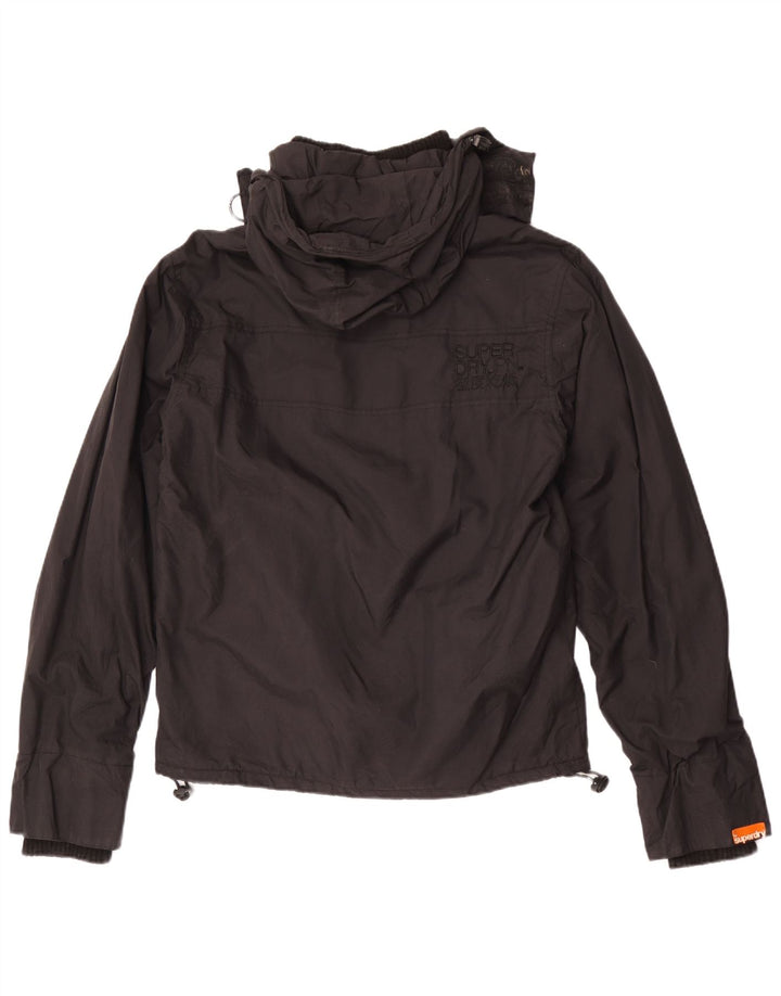 Superdry Veste coupe-vent à capuche pour homme UK 40 Large Noir Nylon