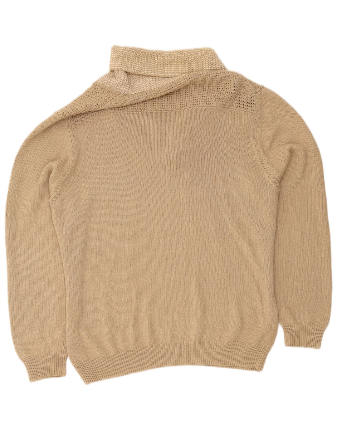 Massimo Dutti Pull à col châle pour homme en coton beige 2XL