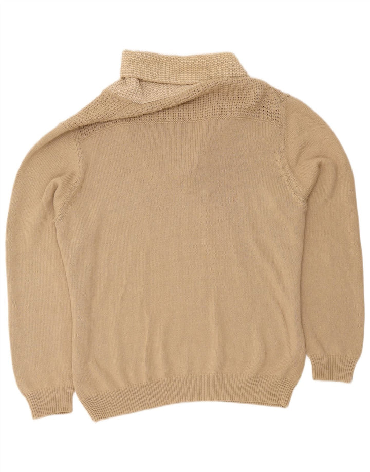 Massimo Dutti Pull à col châle pour homme en coton beige 2XL