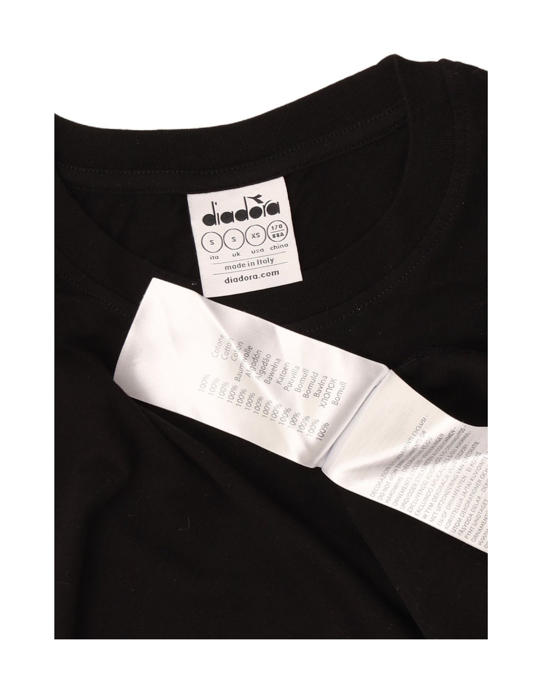 Diadora T-Shirt Graphique Haut Petit Noir Coton Homme