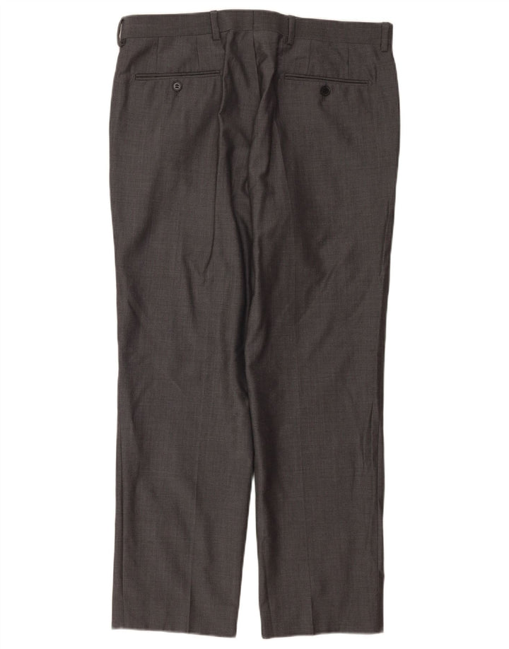 Marks & Spencer Pantalon de Costume Droit Homme W34 L29 Gris Laine