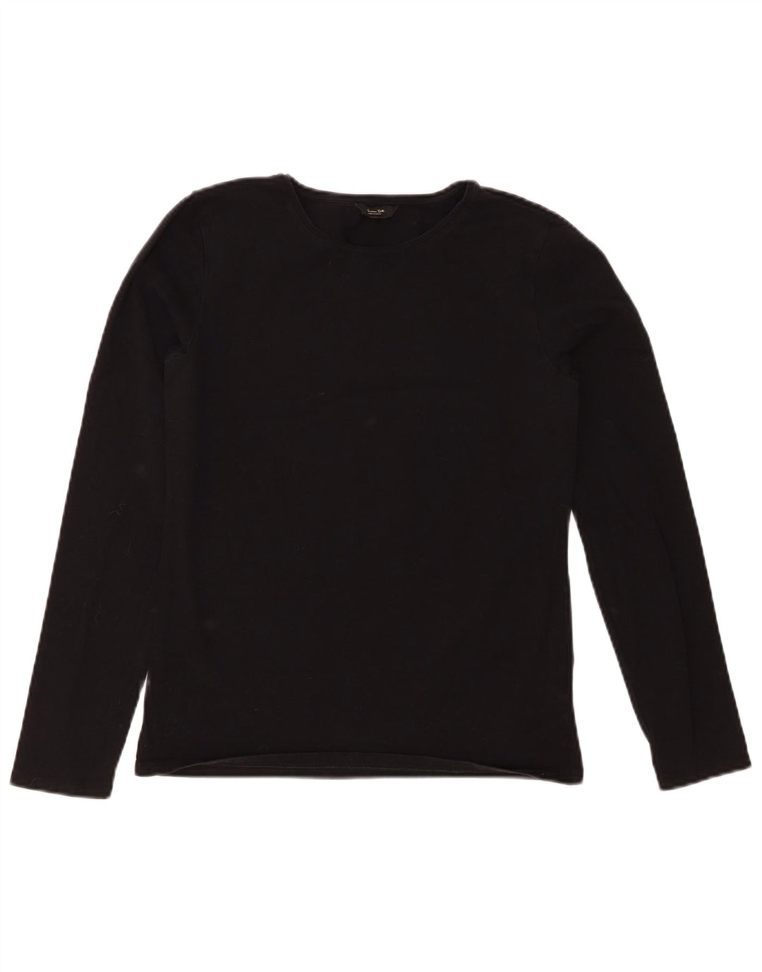 MASSIMO DUTTI Womens Top Long Sleeve UK 18 XL Black Cotton