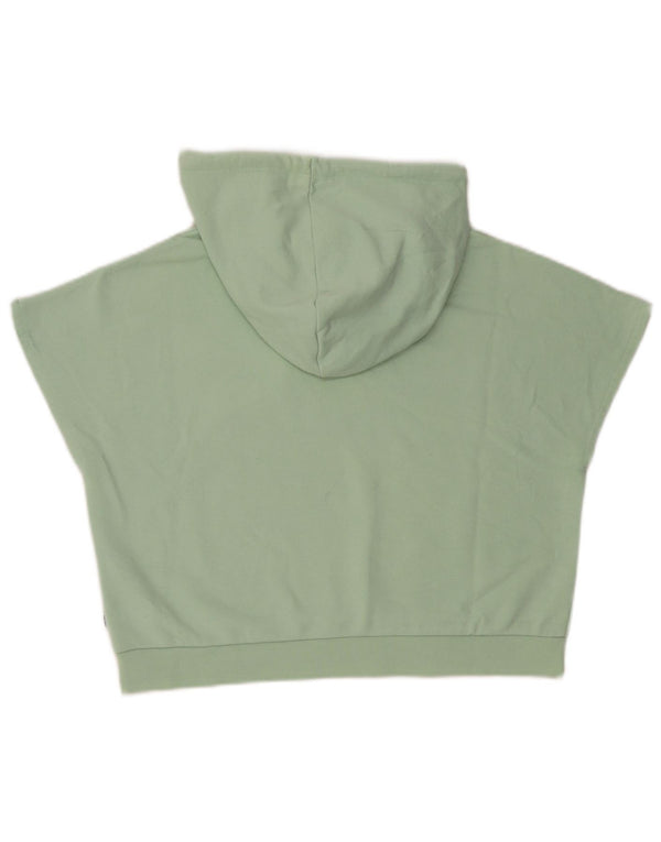 Puma Pull à capuche court surdimensionné sans manches pour femme UK 10 Petit Vert