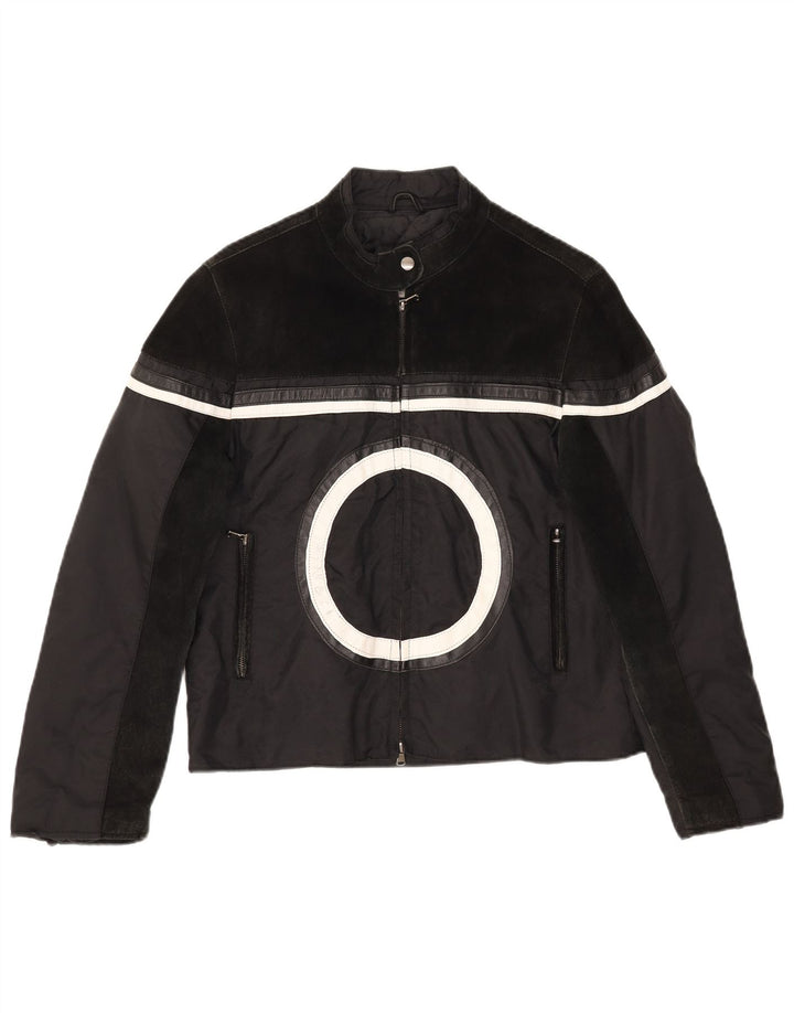 Les Boulevards Veste Graphic Racer Femme IT 48 XL Noir Colourblock