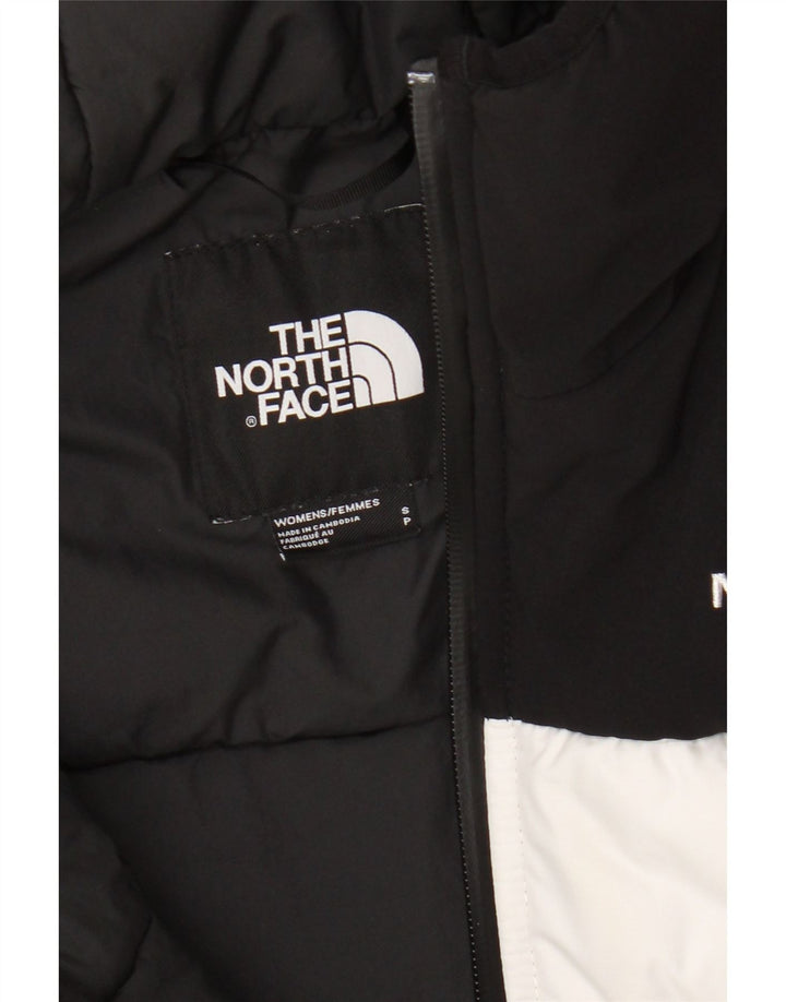 The North Face Veste matelassée à capuche pour femme UK 10 Small White Colourblock