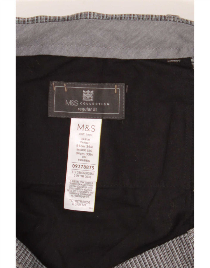 Marks & Spencer Pantalon de costume droit coupe droite pour homme W36 L29 Gris