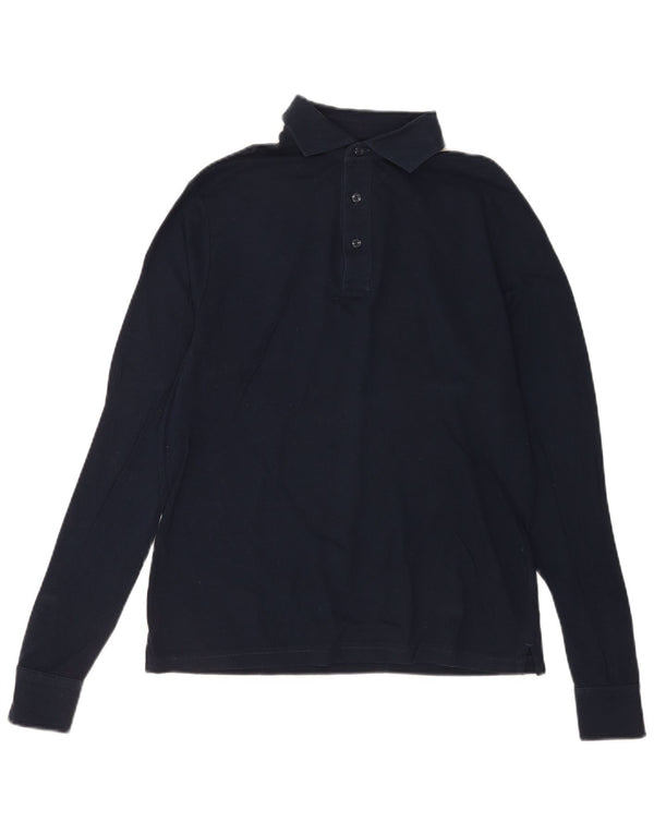 Tommy Hilfiger Polo à manches longues pour homme en coton bleu marine Small