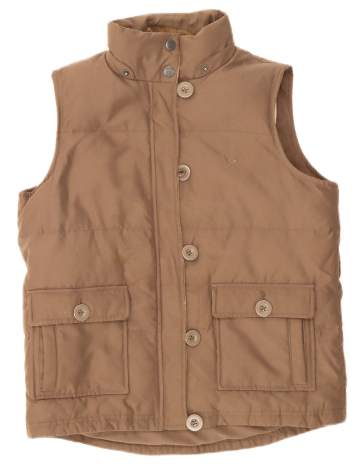 Crew Clothing Gilet rembourré pour femme UK 8 Small Marron Polyester