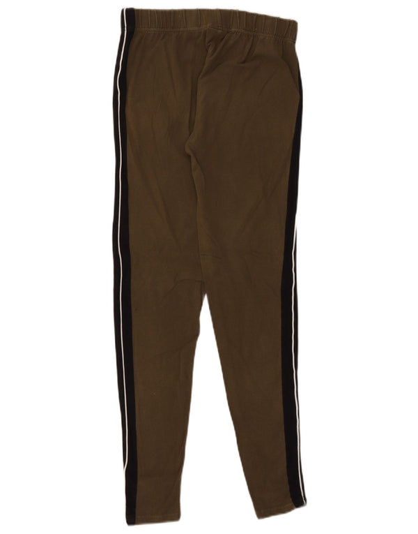Ellesse Leggings Femme UK 12 Coton Colorblock Kaki Moyen