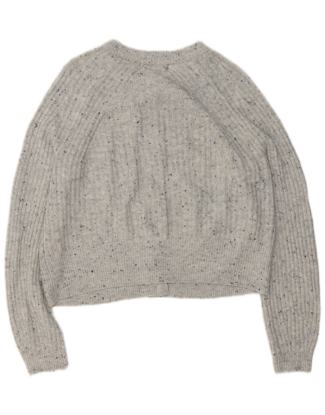 Marks & Spencer Pull Cardigan Femme UK 14 Gris Moyen Acrylique Moucheté