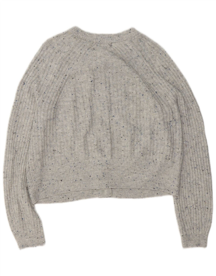 Marks & Spencer Pull Cardigan Femme UK 14 Gris Moyen Acrylique Moucheté