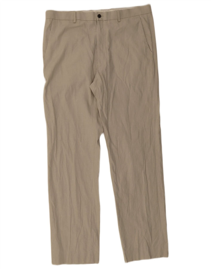 Marks & Spencer Pantalon Chino Coupe Regular Homme W36 L33 Beige Lin